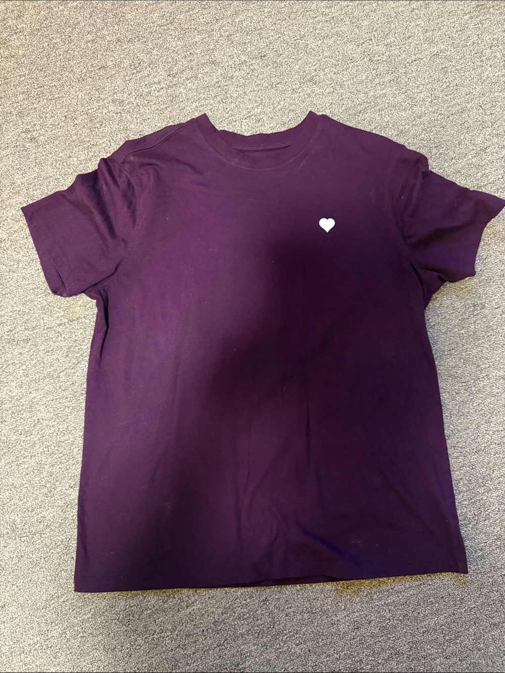 Goodfellow & Co Purple Short Sleeve Tee with White Heart